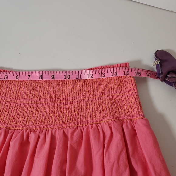 Anthropologie Smocked Waist Embroidered Cutwork Hem Maxi Skirt XL Tropical Vacay - Picture 10 of 15